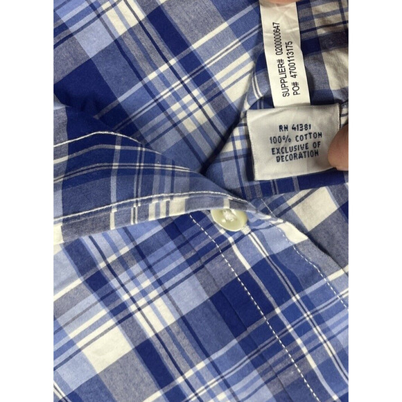 Ralph Lauren Button Down Shirt Mens Small Plaid Blue Short Sleeve - Picture 6 of 10
